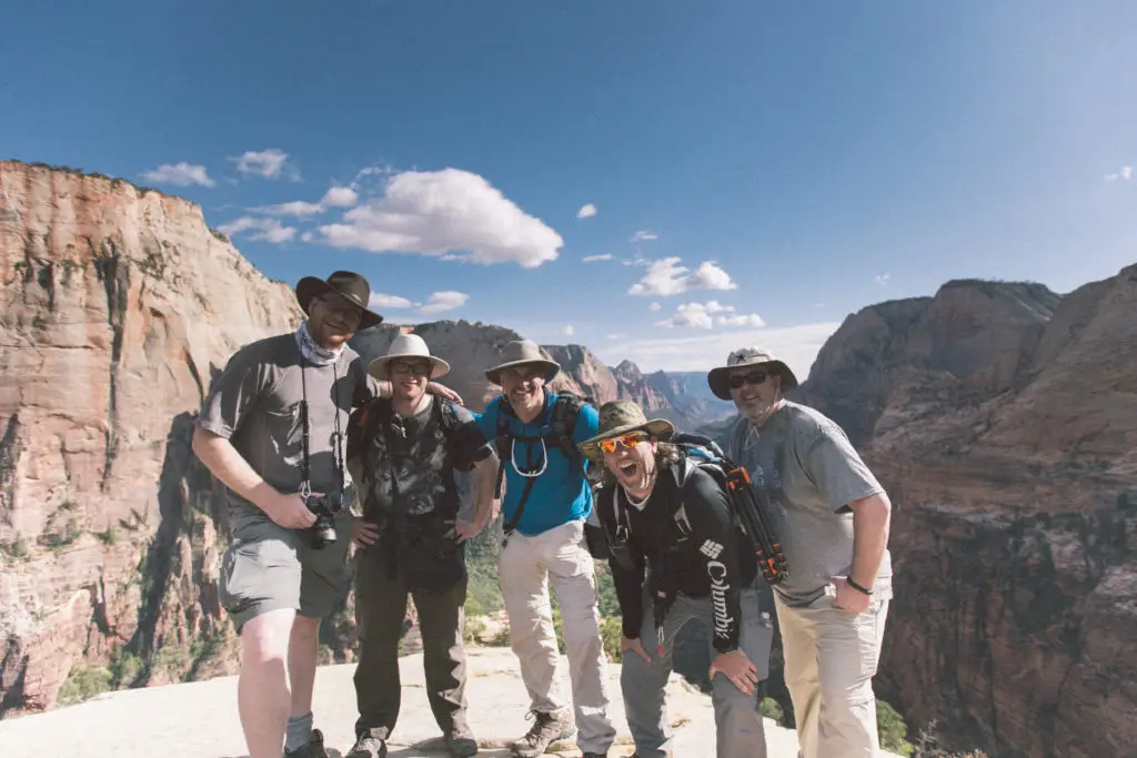 men on a mountaintop