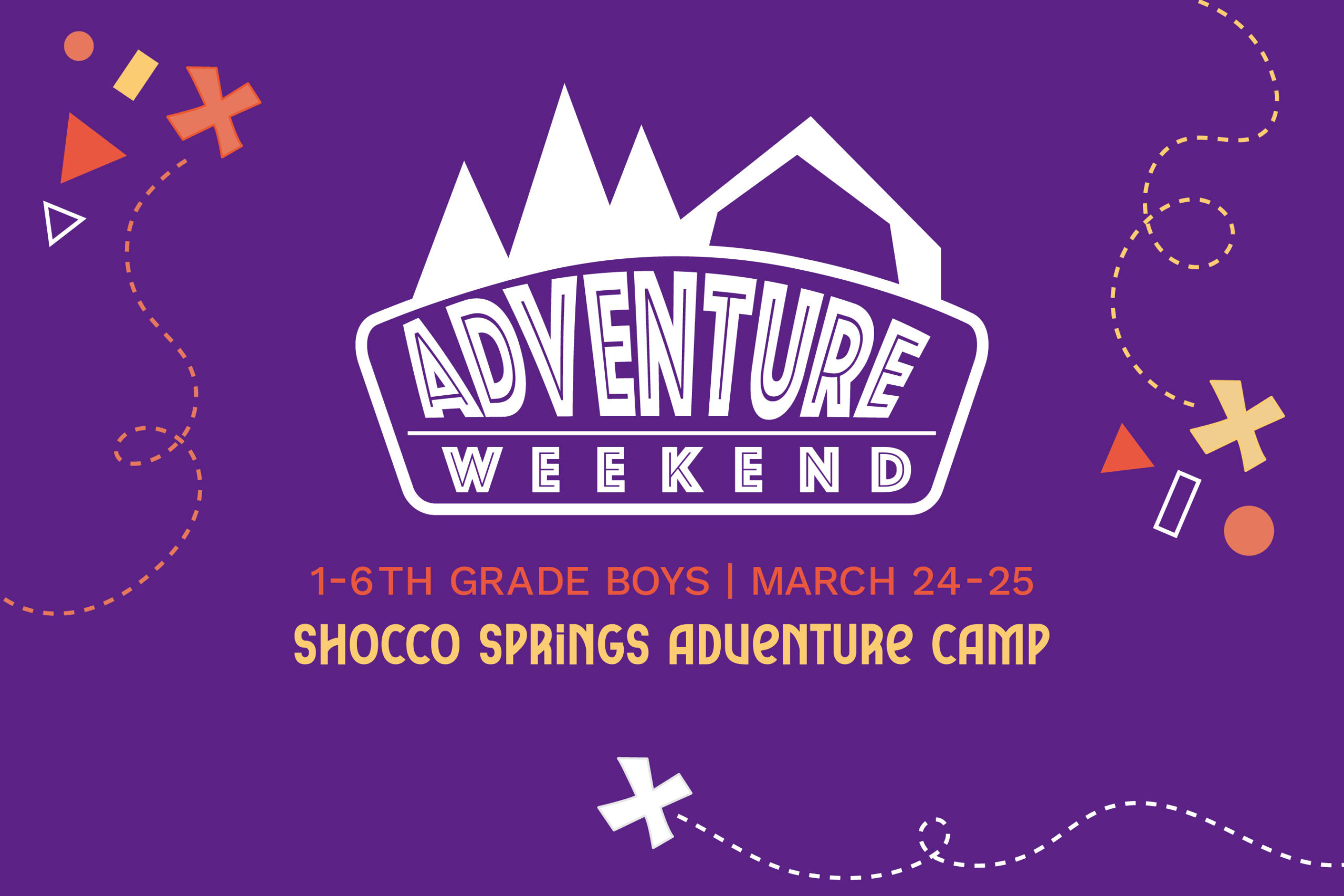 Adventure Weekend logo with camp details