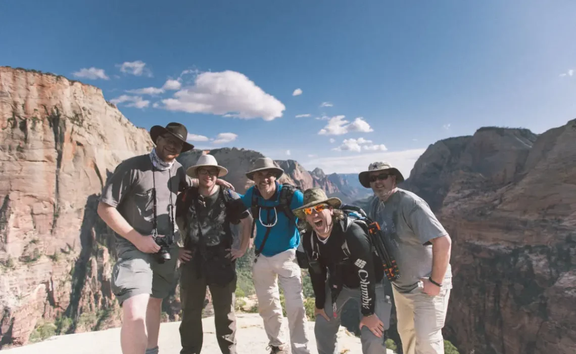 men on a mountaintop