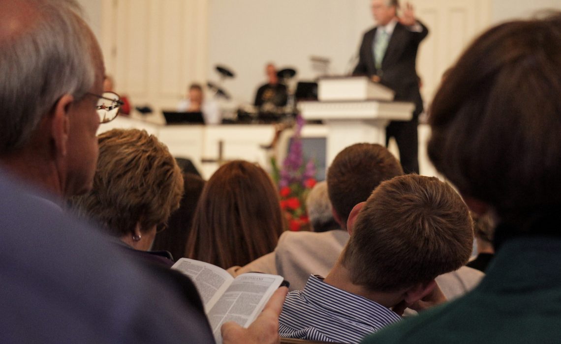 View of ministry leader from congregation.